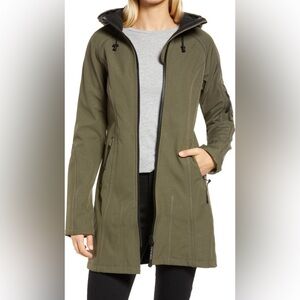 Ilse Jacobson  Regular Fit‎ Hooded Raincoat Army Green Size 42